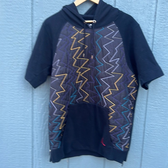 Air Jordan NWOT quilted embroidered short sleeve hoody eye catching men’s sz M - Picture 2 of 12